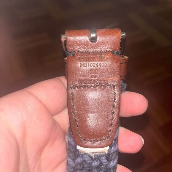 Fossil Navy Men’s Crochet Belt 40 - Picture 2 of 3